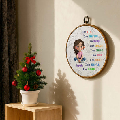 I Am Kind And Loved, Character Sitting With Positive Affirmations