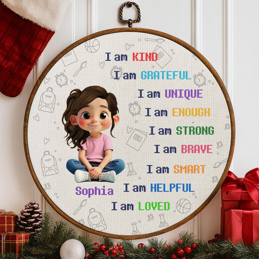 I Am Kind And Loved, Character Sitting With Positive Affirmations