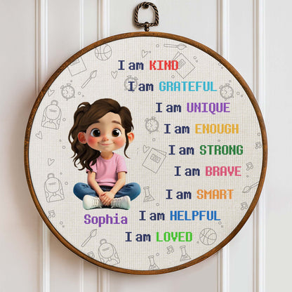 I Am Kind And Loved, Character Sitting With Positive Affirmations