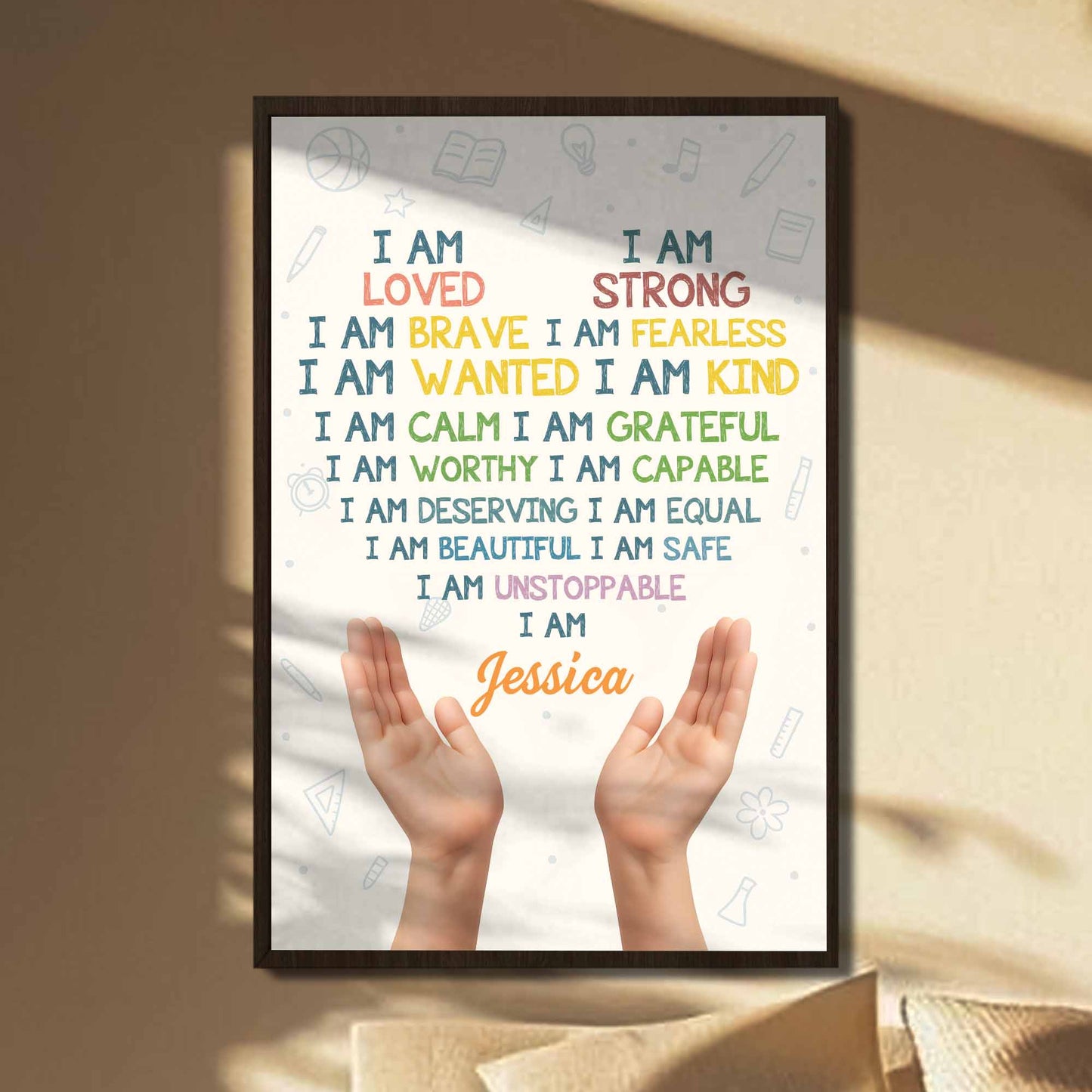 I Am Loved I Am Strong, Inspiring Words With Hands