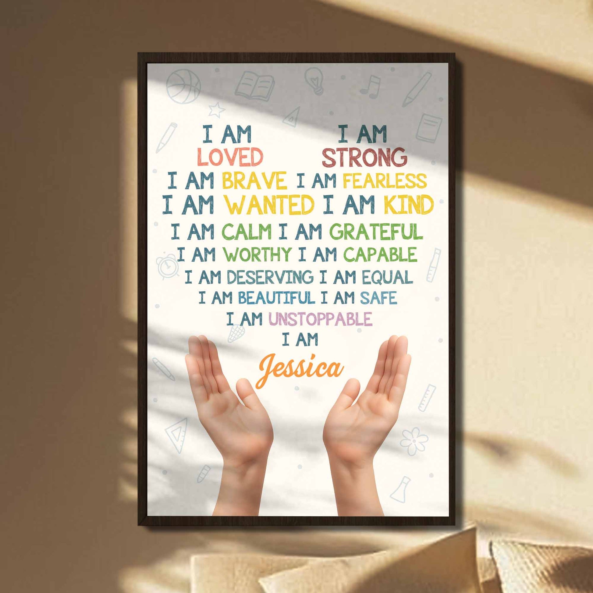 I Am Loved I Am Strong, Inspiring Words With Hands