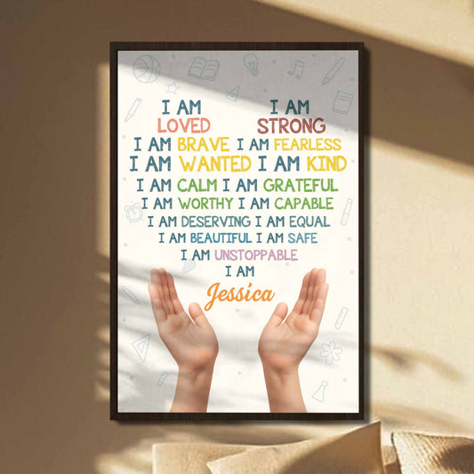 I Am Loved I Am Strong, Inspiring Words With Hands