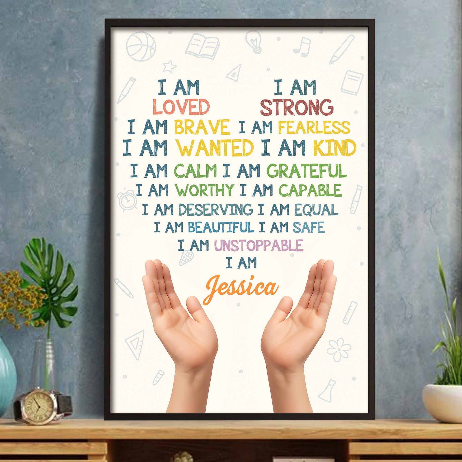 I Am Loved I Am Strong, Inspiring Words With Hands