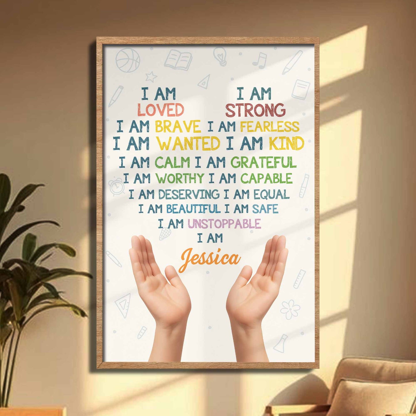 I Am Loved I Am Strong, Inspiring Words With Hands
