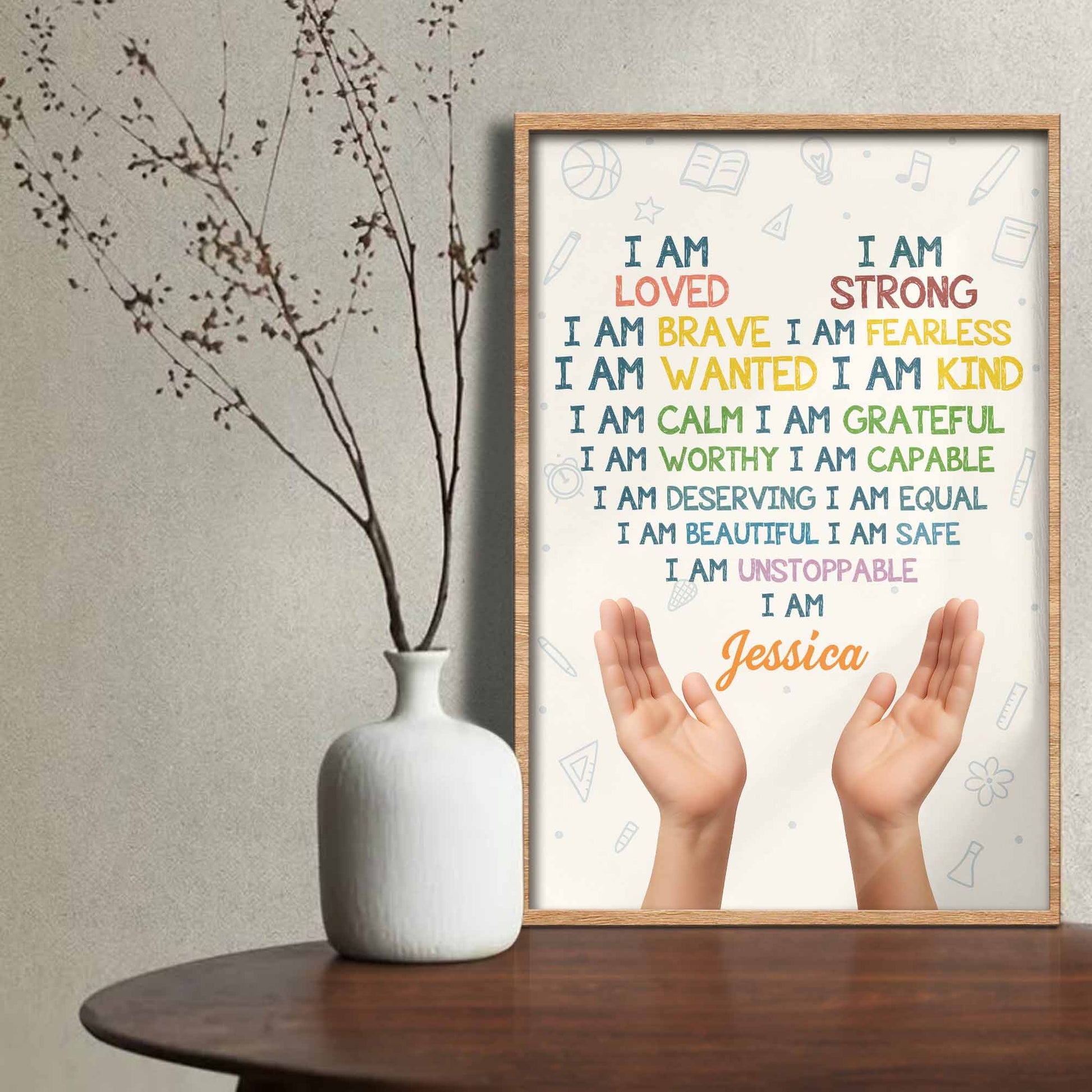 I Am Loved I Am Strong, Inspiring Words With Hands