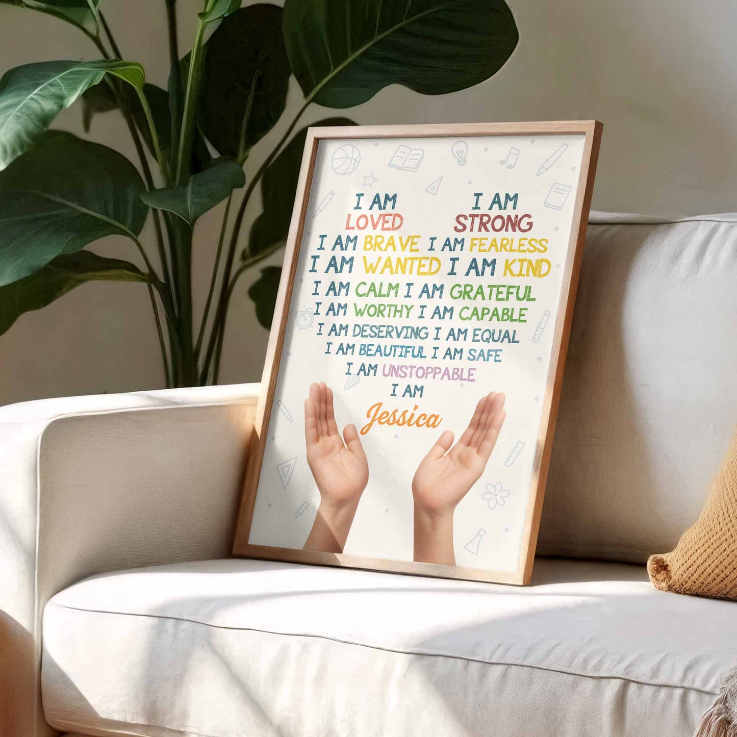 I Am Loved I Am Strong, Inspiring Words With Hands