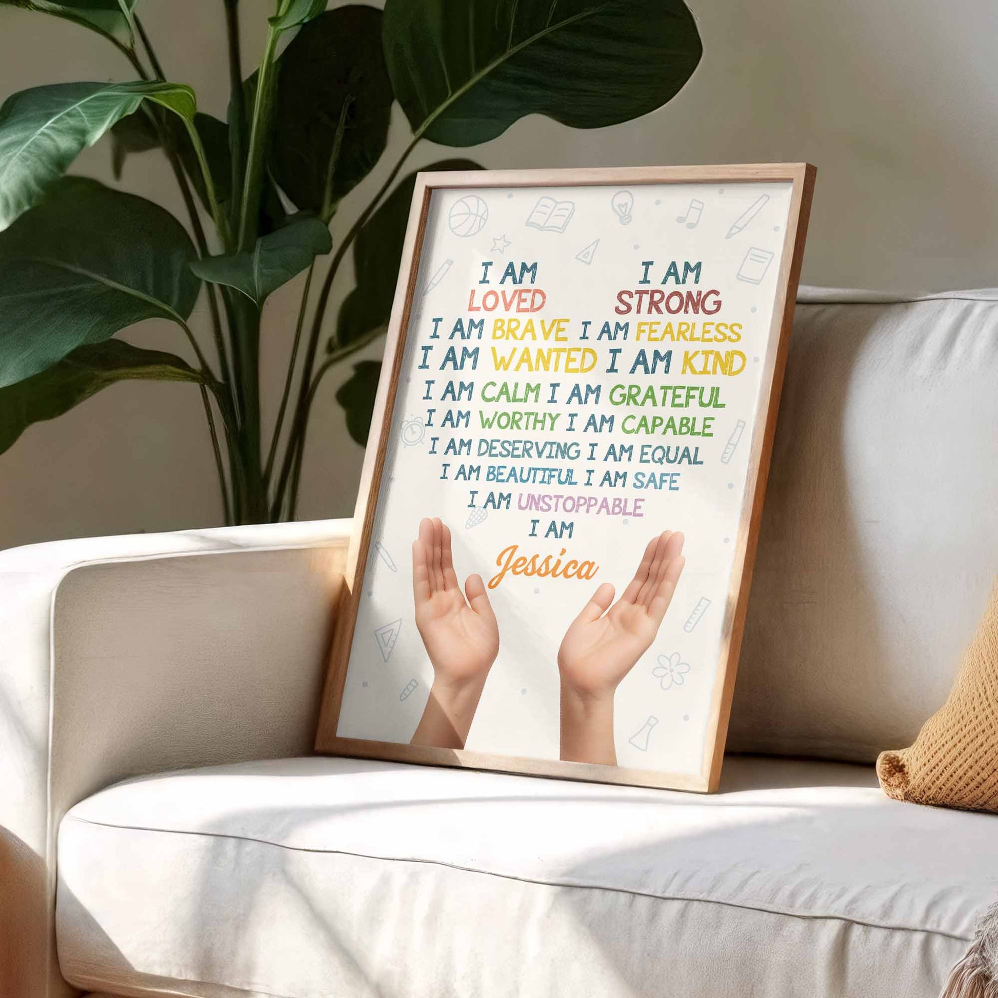 I Am Loved I Am Strong, Inspiring Words With Hands