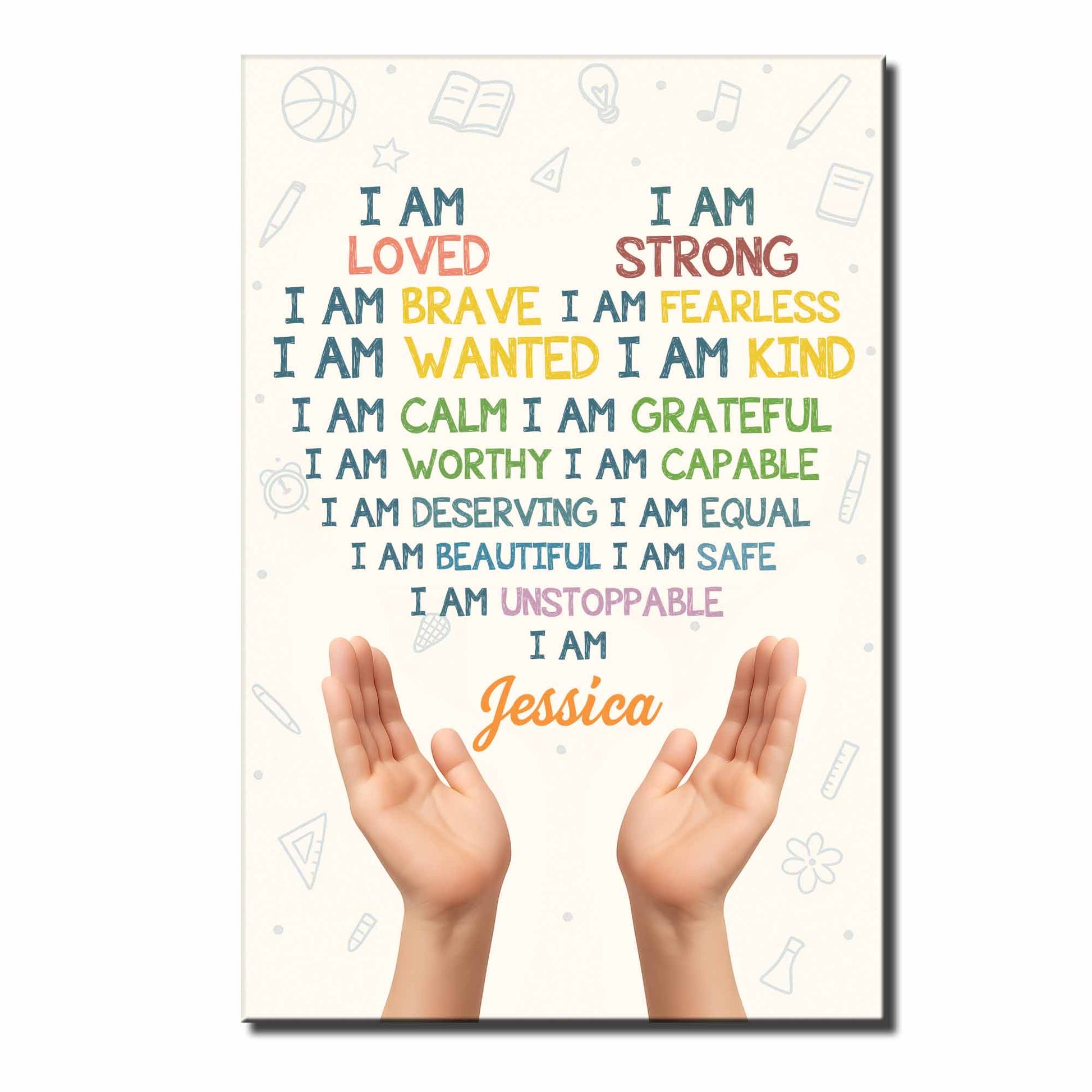 I Am Loved I Am Strong, Inspiring Words With Hands