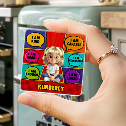 I Am Kind, I Am Loved, Cartoon Girl Positive Affirmations