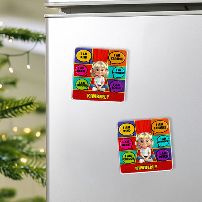 I Am Kind, I Am Loved, Cartoon Girl Positive Affirmations