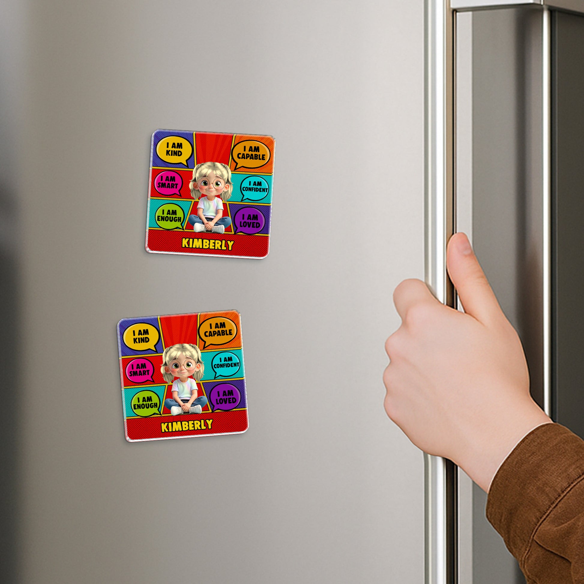 I Am Kind, I Am Loved, Cartoon Girl Positive Affirmations