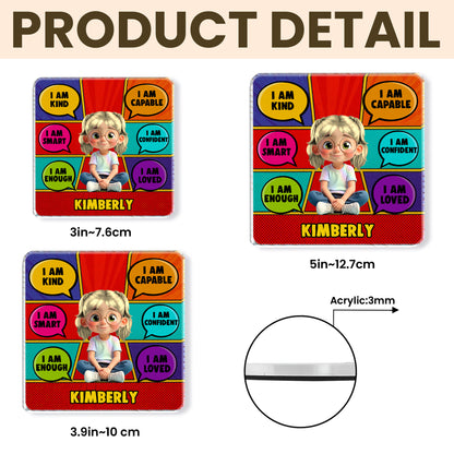 I Am Kind, I Am Loved, Cartoon Girl Positive Affirmations