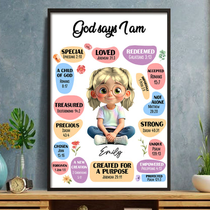 God Says You Are Special, Loved, Redeemed, Girl With Flowers