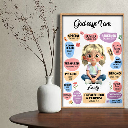 God Says You Are Special, Loved, Redeemed, Girl With Flowers