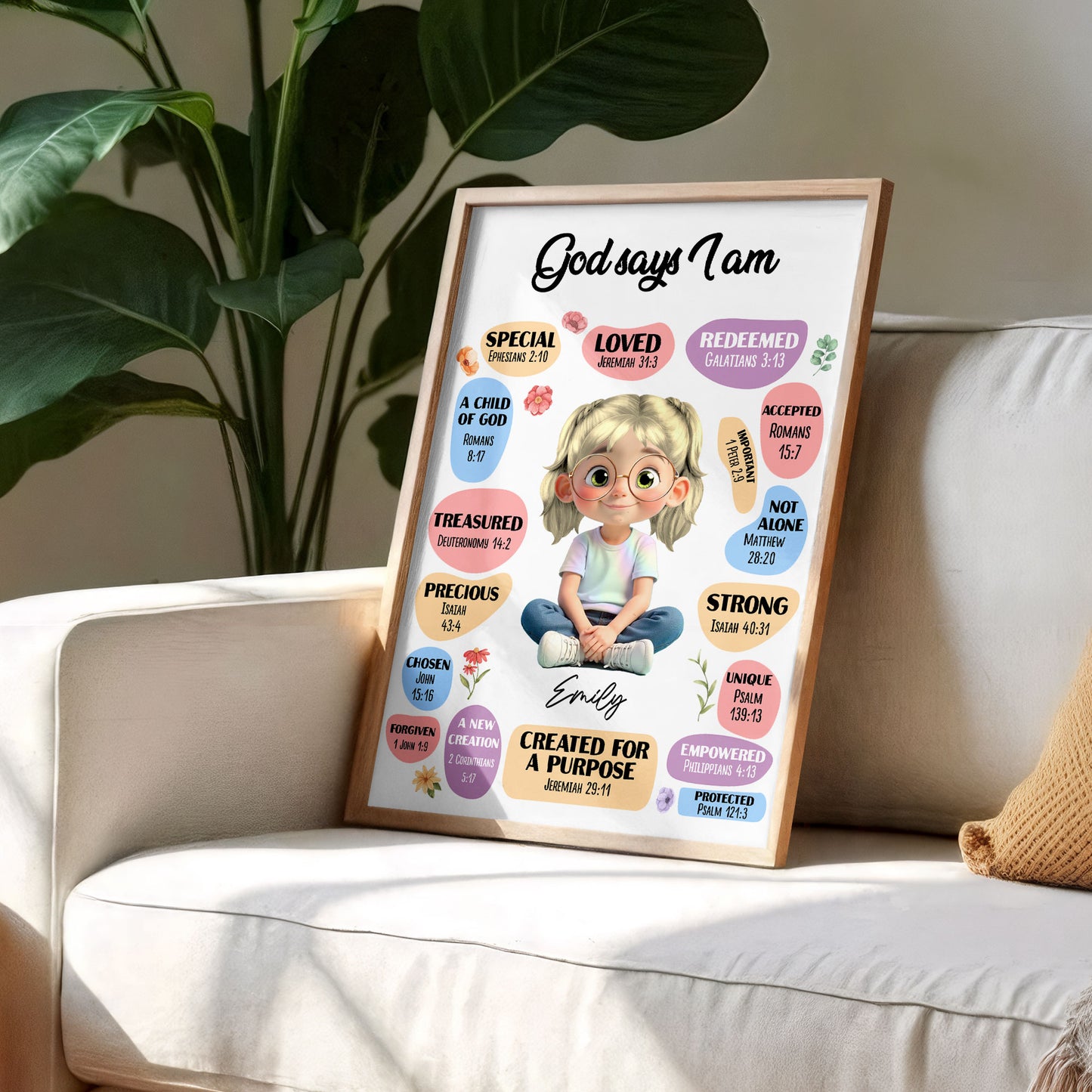 God Says You Are Special, Loved, Redeemed, Girl With Flowers