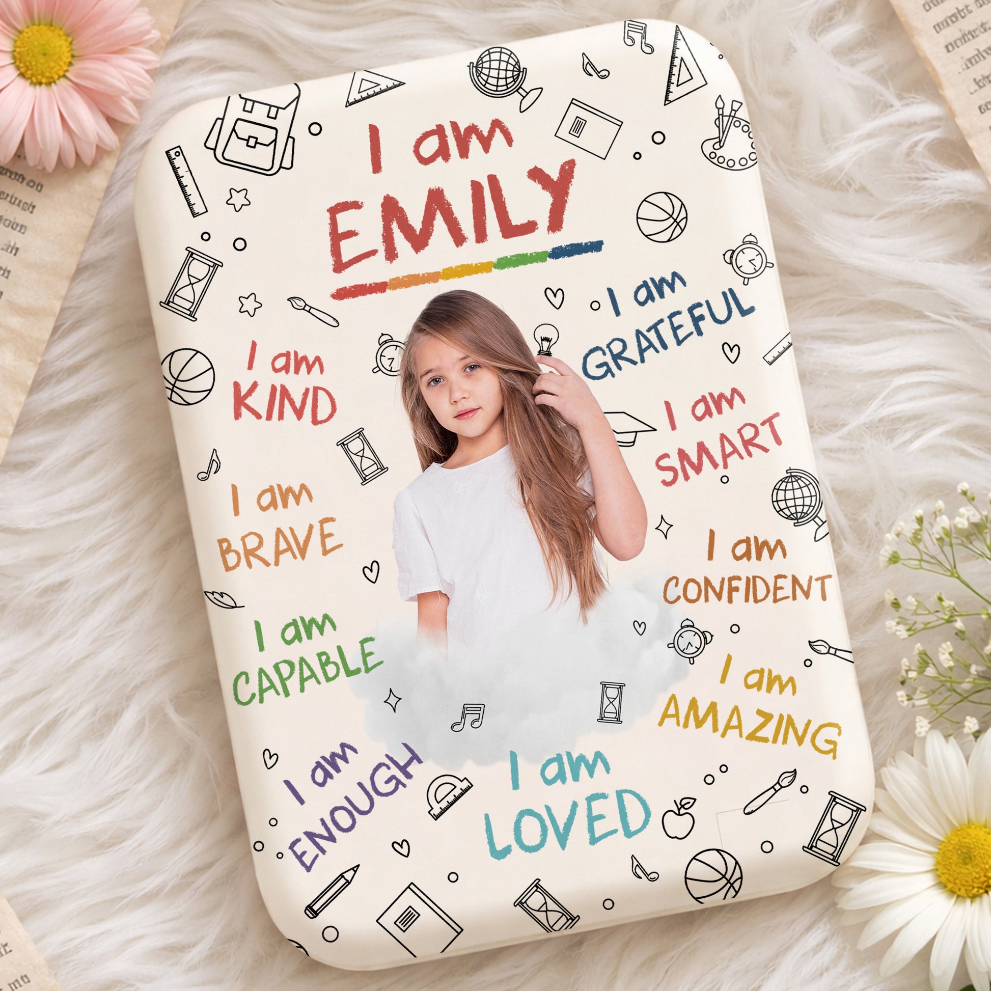 I Am Kind Brave Capable Empowering Affirmations With School Icons