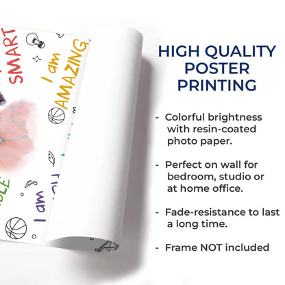 I Am Kind, Brave, Capable And Loved - Personalized Custom Vertical Poster - KID336_VPOS