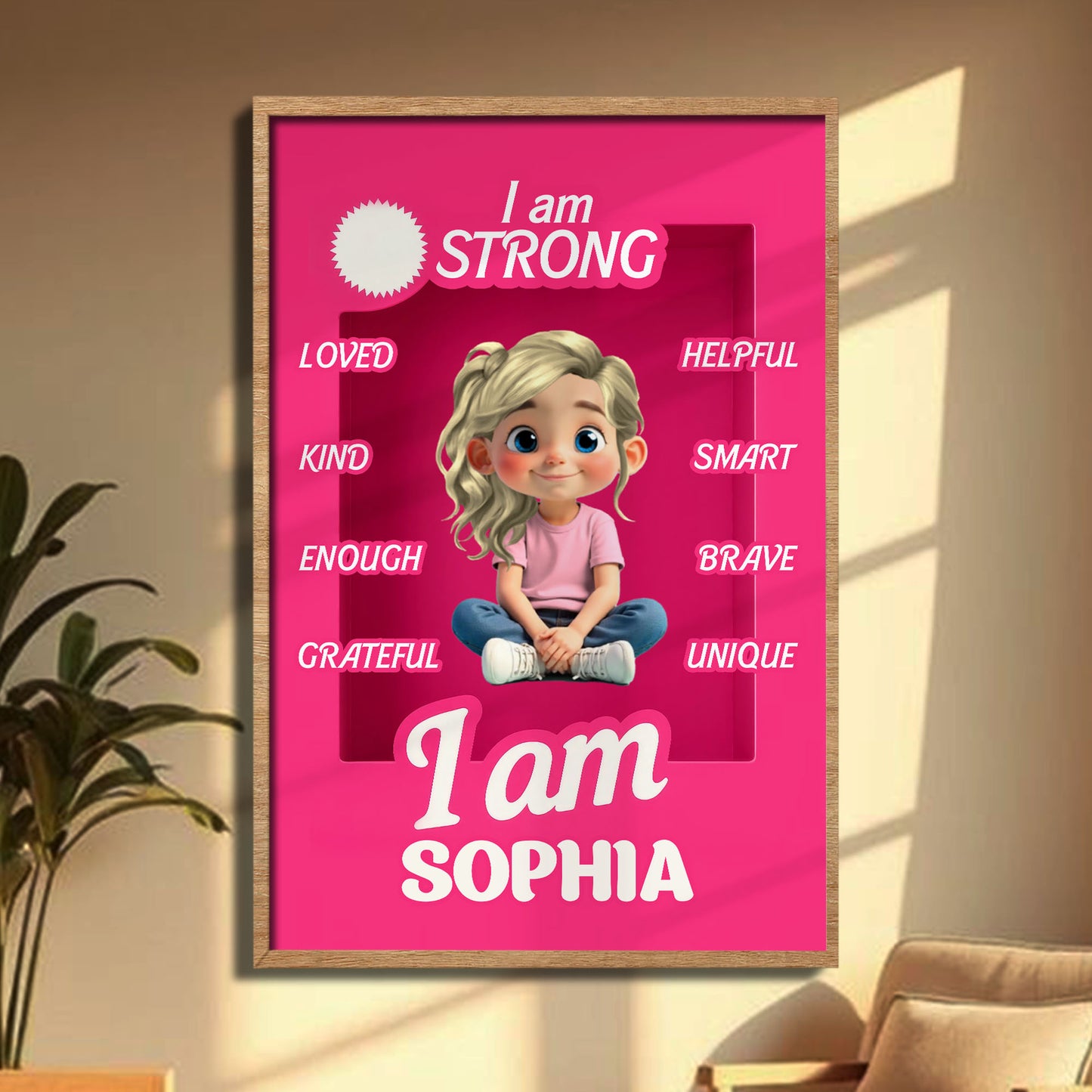 I Am Strong, Loved, Kind, Inspirational Girl