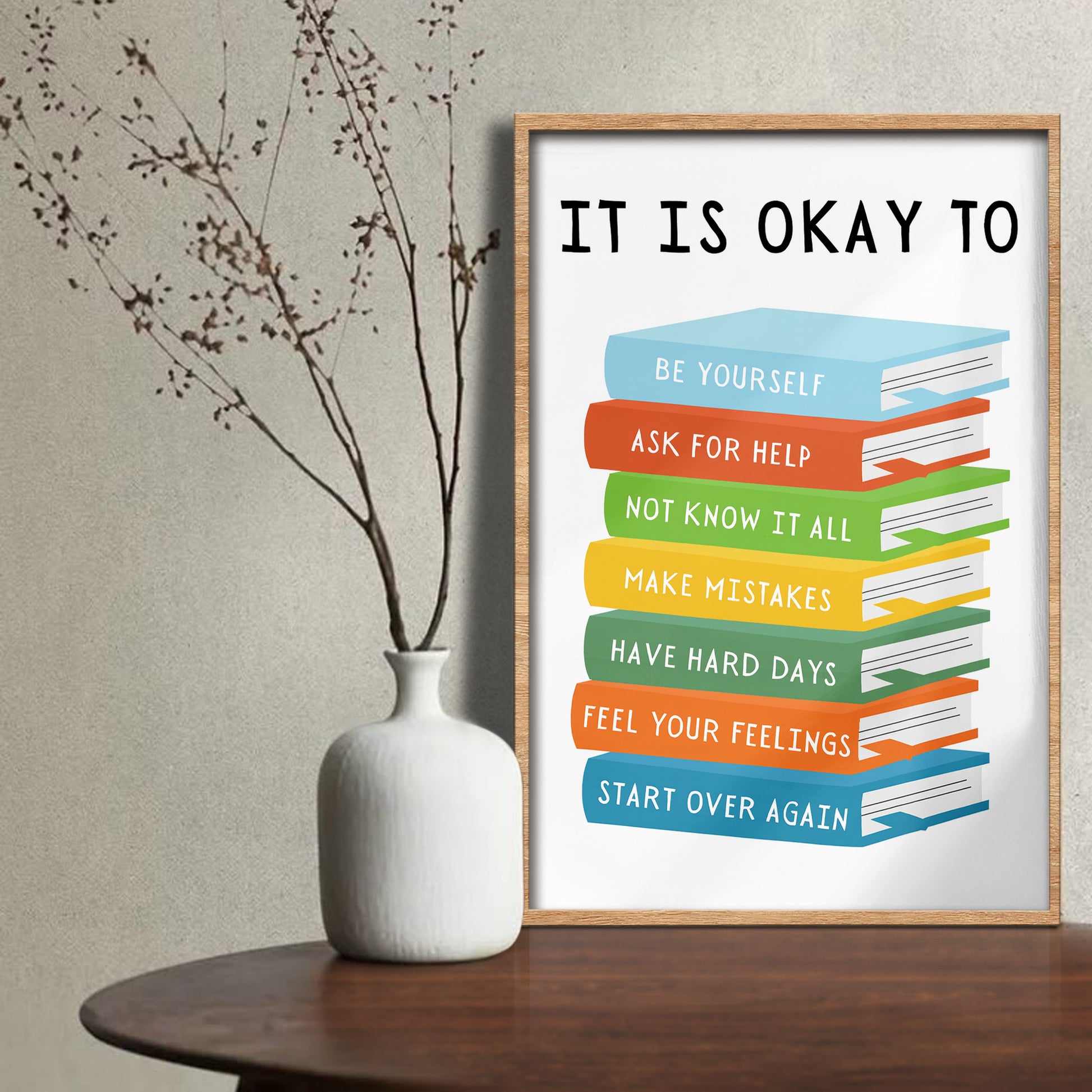 It Is Okay To Start Over With Stacked Books Inspiration