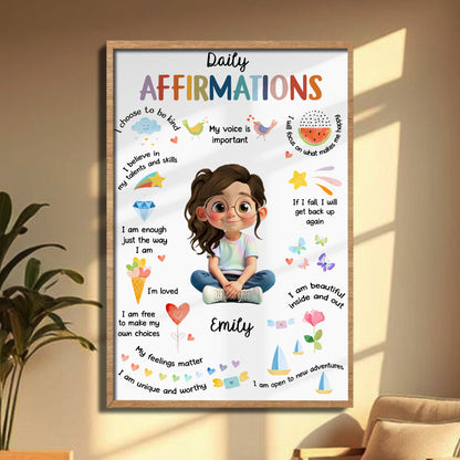 Daily Affirmations, Belief In Talents And Skills - Personalized Custom Vertical Poster - KID340_VPOS