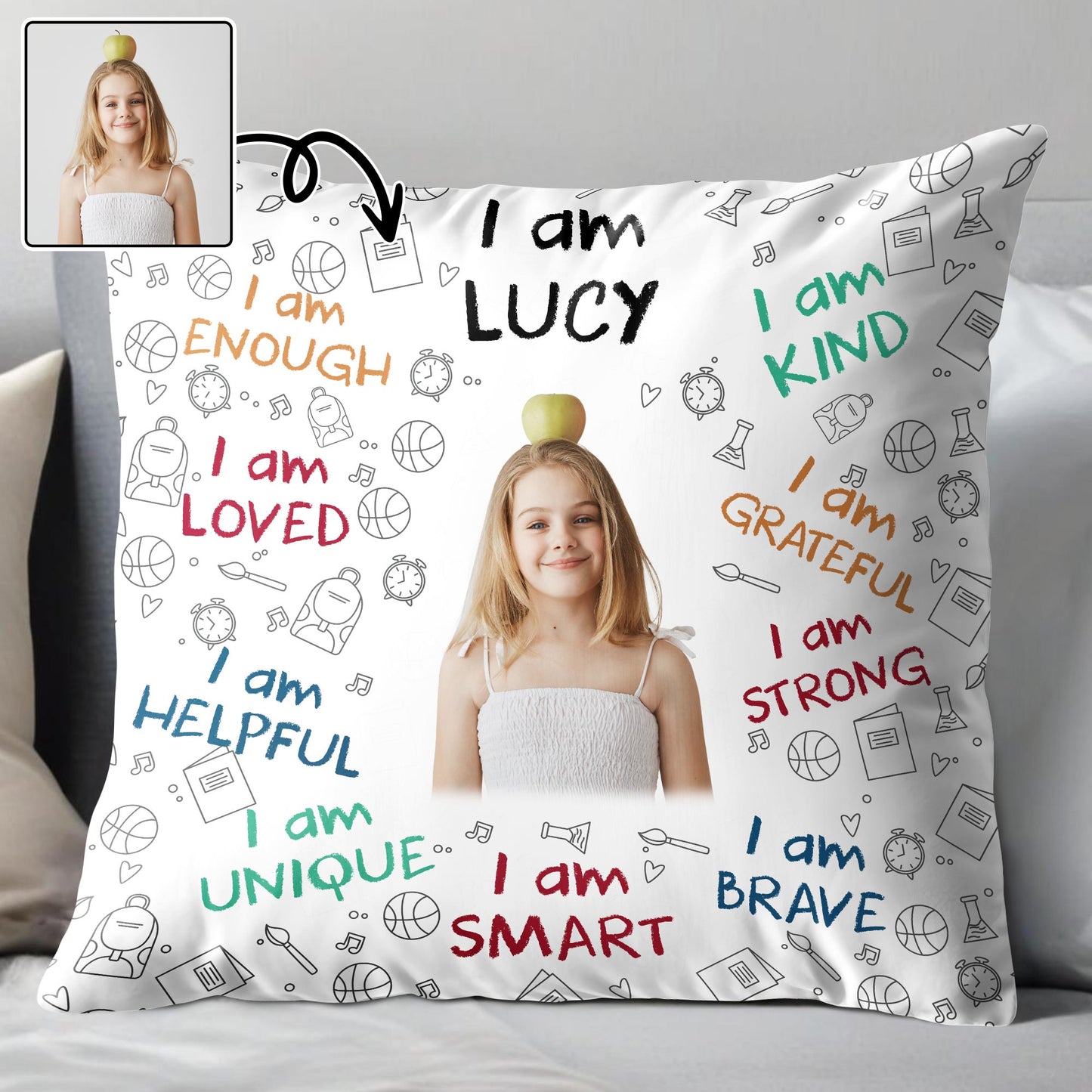 I Am Loved, I Am Kind Pillow With Positive Affirmations