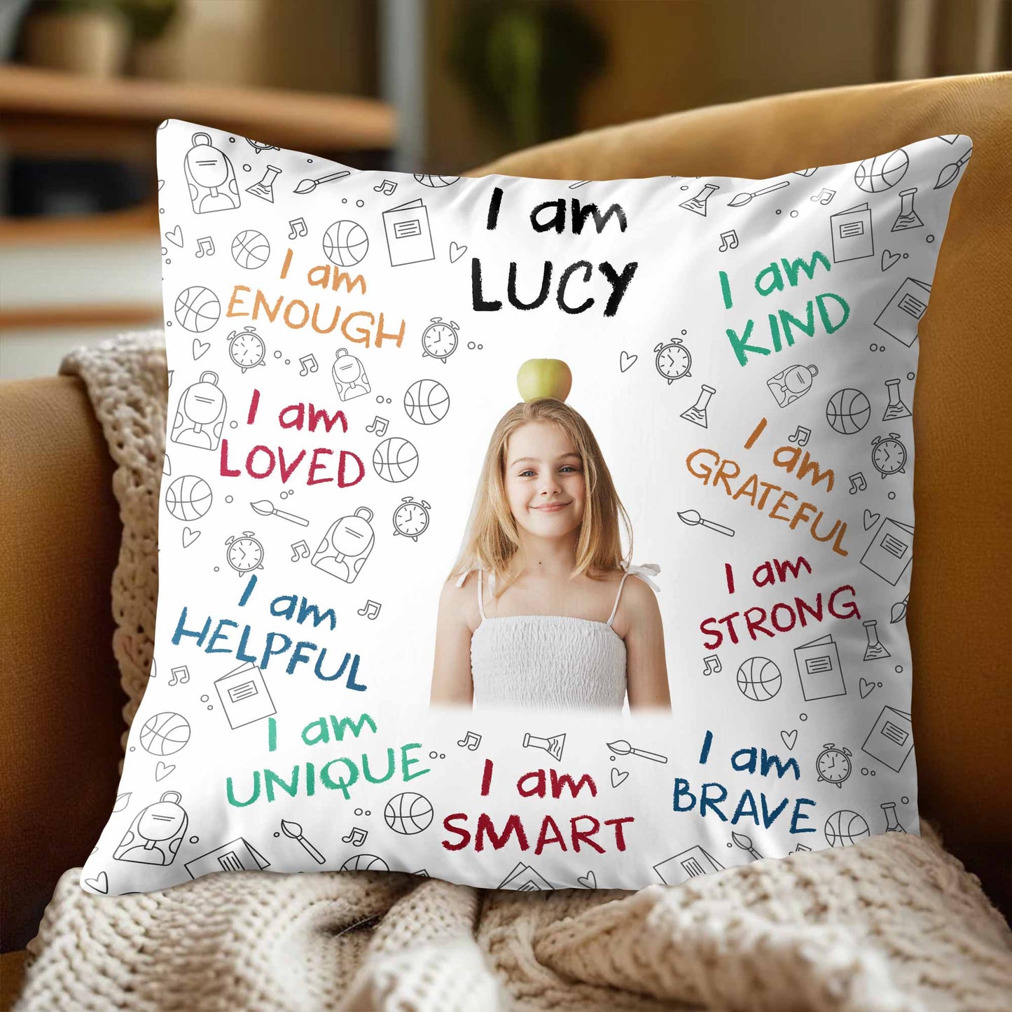 I Am Loved, I Am Kind Pillow With Positive Affirmations