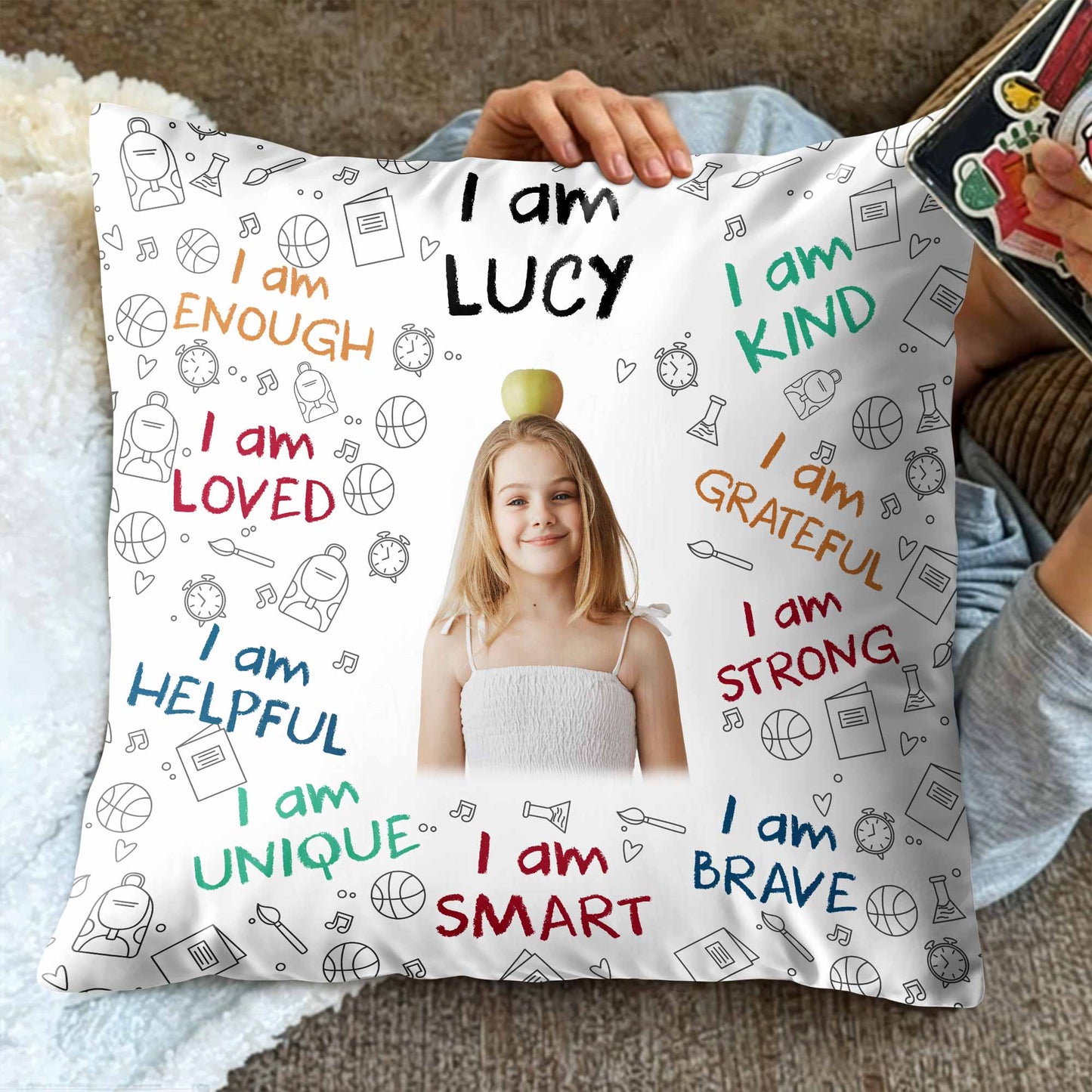 I Am Loved, I Am Kind Pillow With Positive Affirmations