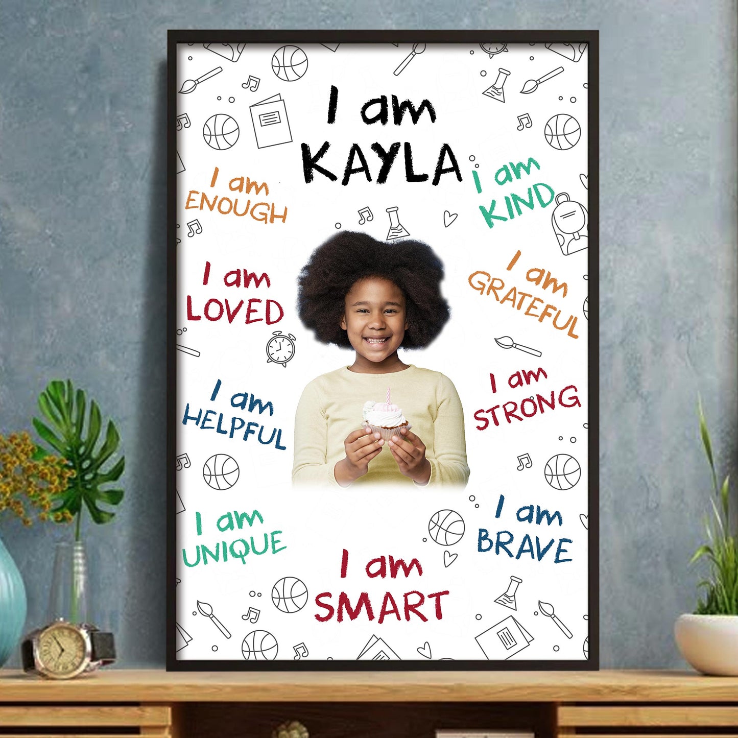 I Am Loved, Encouraging Words Poster For Young Girls - Personalized Custom Vertical Poster - KID341_VPOS
