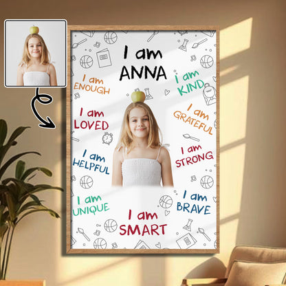 I Am Loved, Encouraging Words Poster For Young Girls - Personalized Custom Vertical Poster - KID341_VPOS