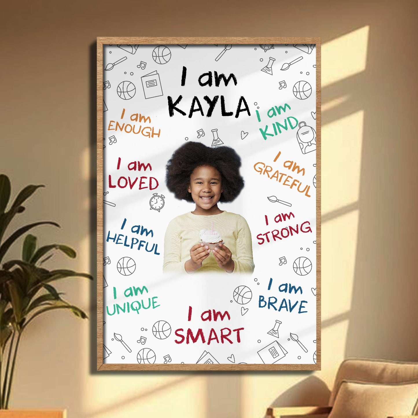 I Am Loved, Encouraging Words Poster For Young Girls - Personalized Custom Vertical Poster - KID341_VPOS