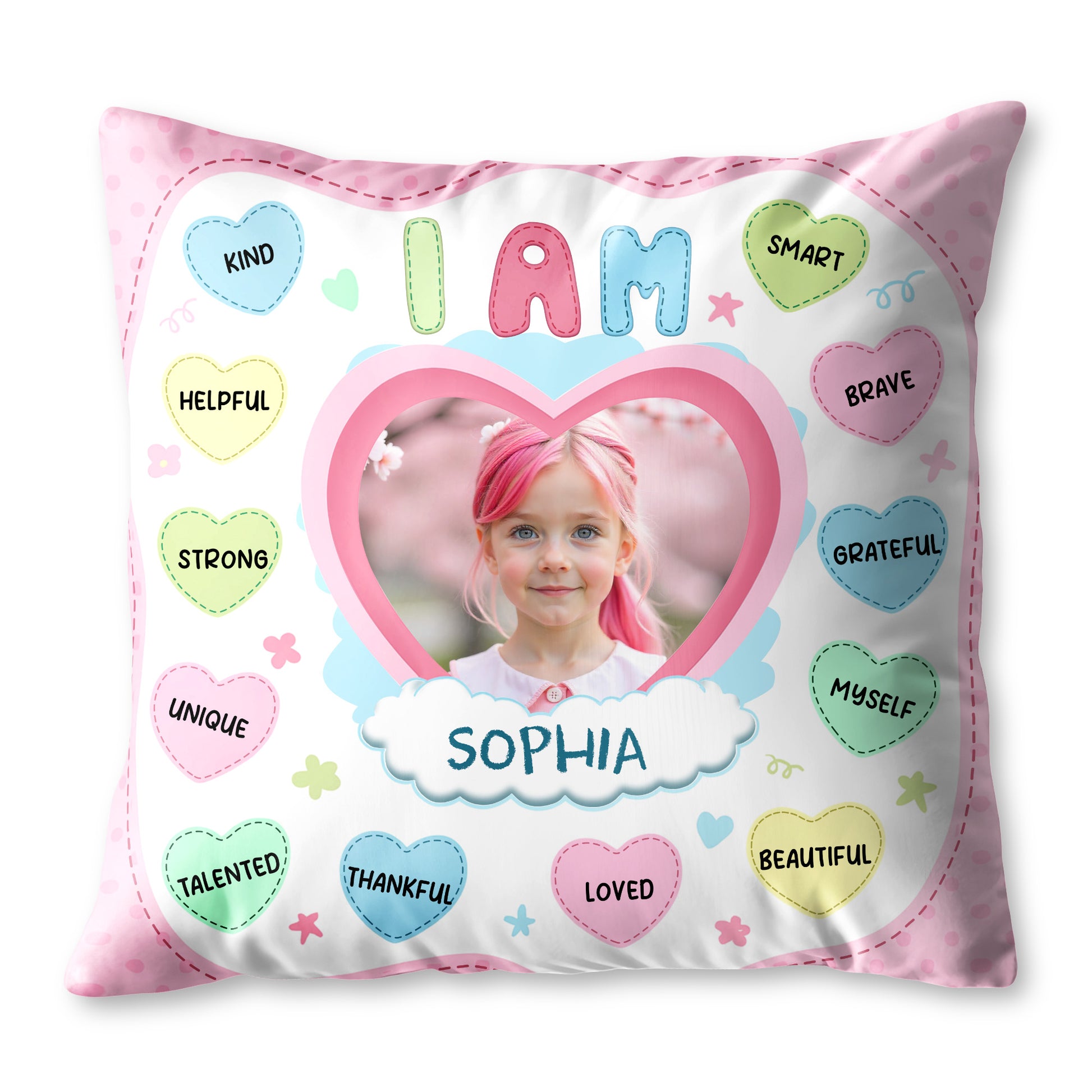 I Am Positive Affirmations Heart Pillow
