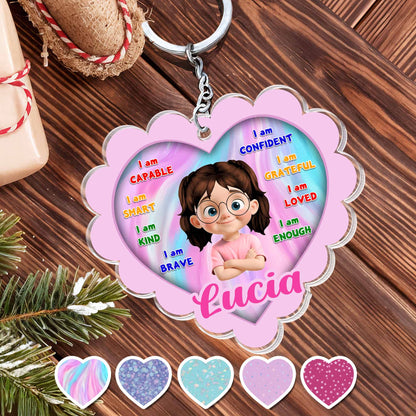 I Am Capable, I Am Smart, Encouraging Keychain For Girls