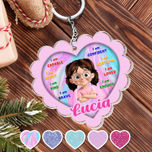 I Am Capable, I Am Smart, Encouraging Keychain For Girls