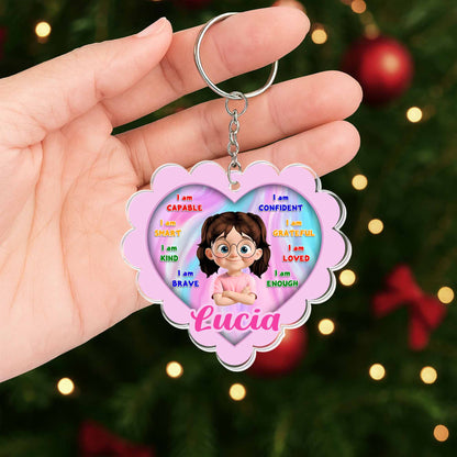 I Am Capable, I Am Smart, Encouraging Keychain For Girls