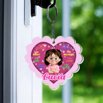 I Am Capable, I Am Smart, Encouraging Keychain For Girls