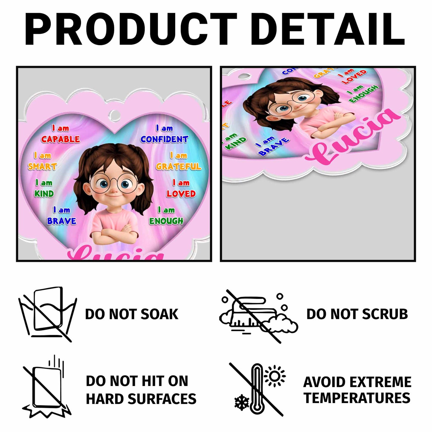 I Am Capable, I Am Smart, Encouraging Keychain For Girls