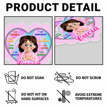 I Am Capable, I Am Smart, Encouraging Keychain For Girls