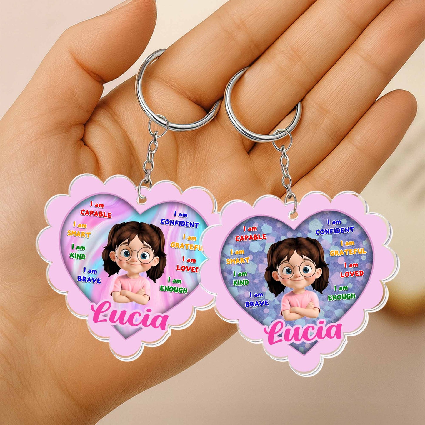 I Am Capable, I Am Smart, Encouraging Keychain For Girls