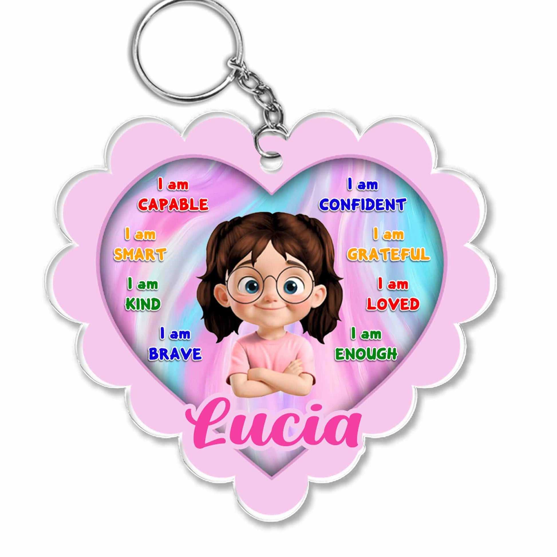 I Am Capable, I Am Smart, Encouraging Keychain For Girls