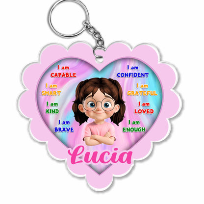 I Am Capable, I Am Smart, Encouraging Keychain For Girls