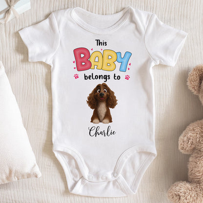 This Baby Belongs To With Colorful Text And Cartoon Dog