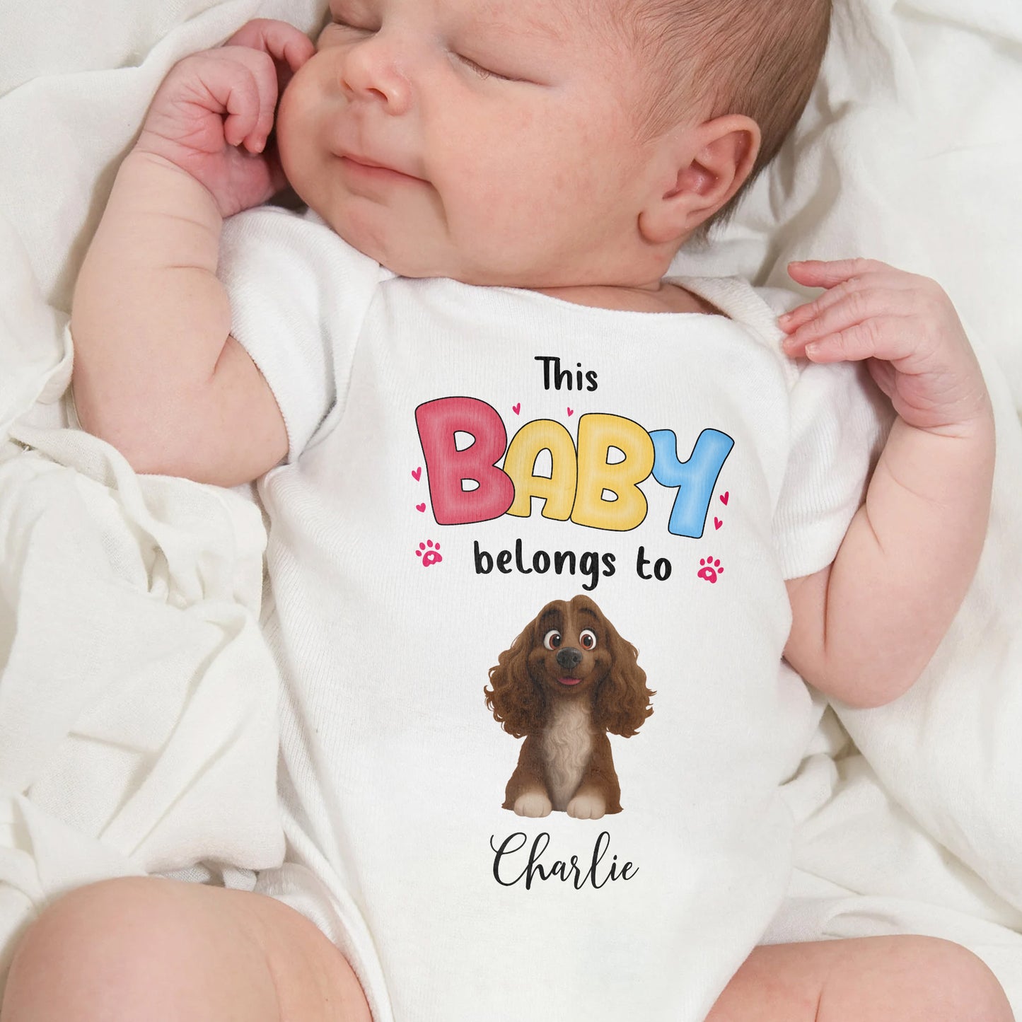 This Baby Belongs To With Colorful Text And Cartoon Dog