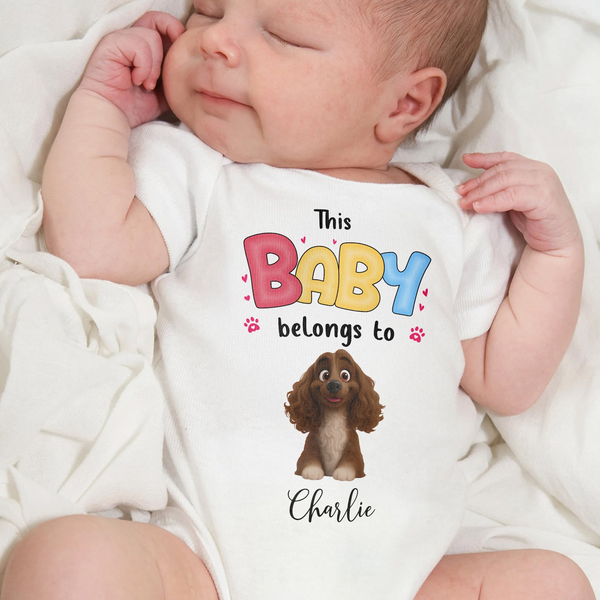 This Baby Belongs To With Colorful Text And Cartoon Dog