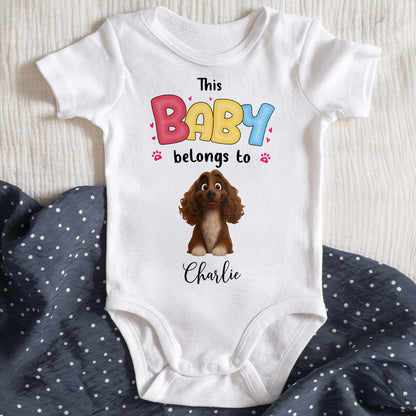 This Baby Belongs To With Colorful Text And Cartoon Dog