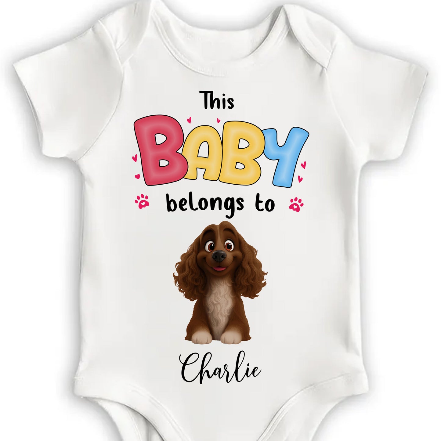 This Baby Belongs To With Colorful Text And Cartoon Dog