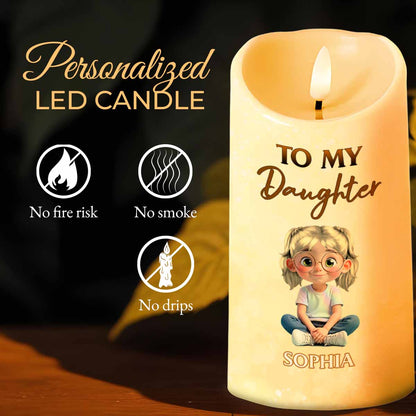 Whenever You Feel Overwhelmed, Remember Whose Daughter You Are - Personalized Custom LED Candle - KID351_LECA