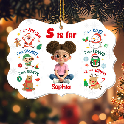 S Is For Special Smart Brave Kind Loved Happy Christmas Ornament