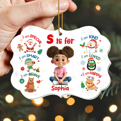S Is For Special Smart Brave Kind Loved Happy Christmas Ornament