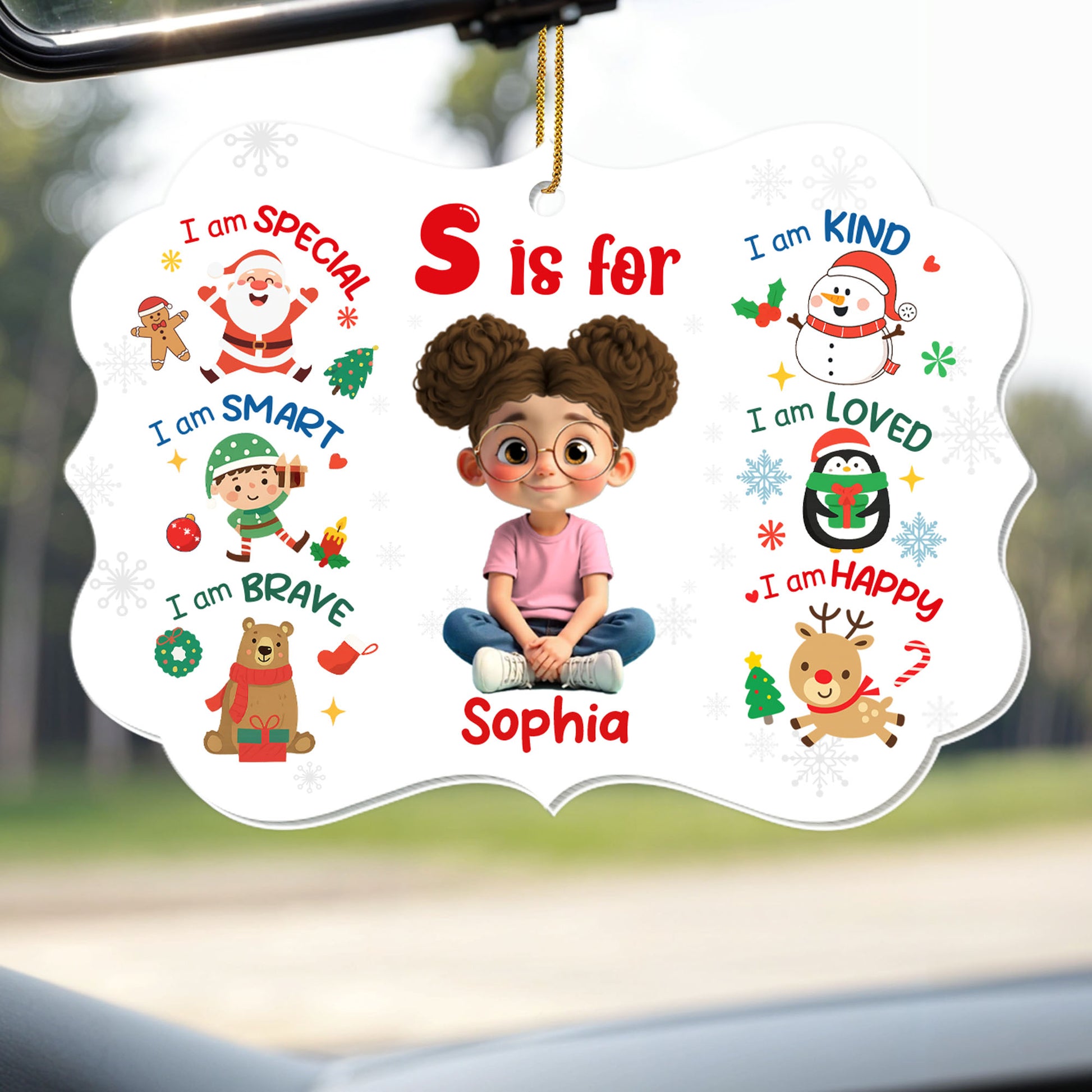 S Is For Special Smart Brave Kind Loved Happy Christmas Ornament