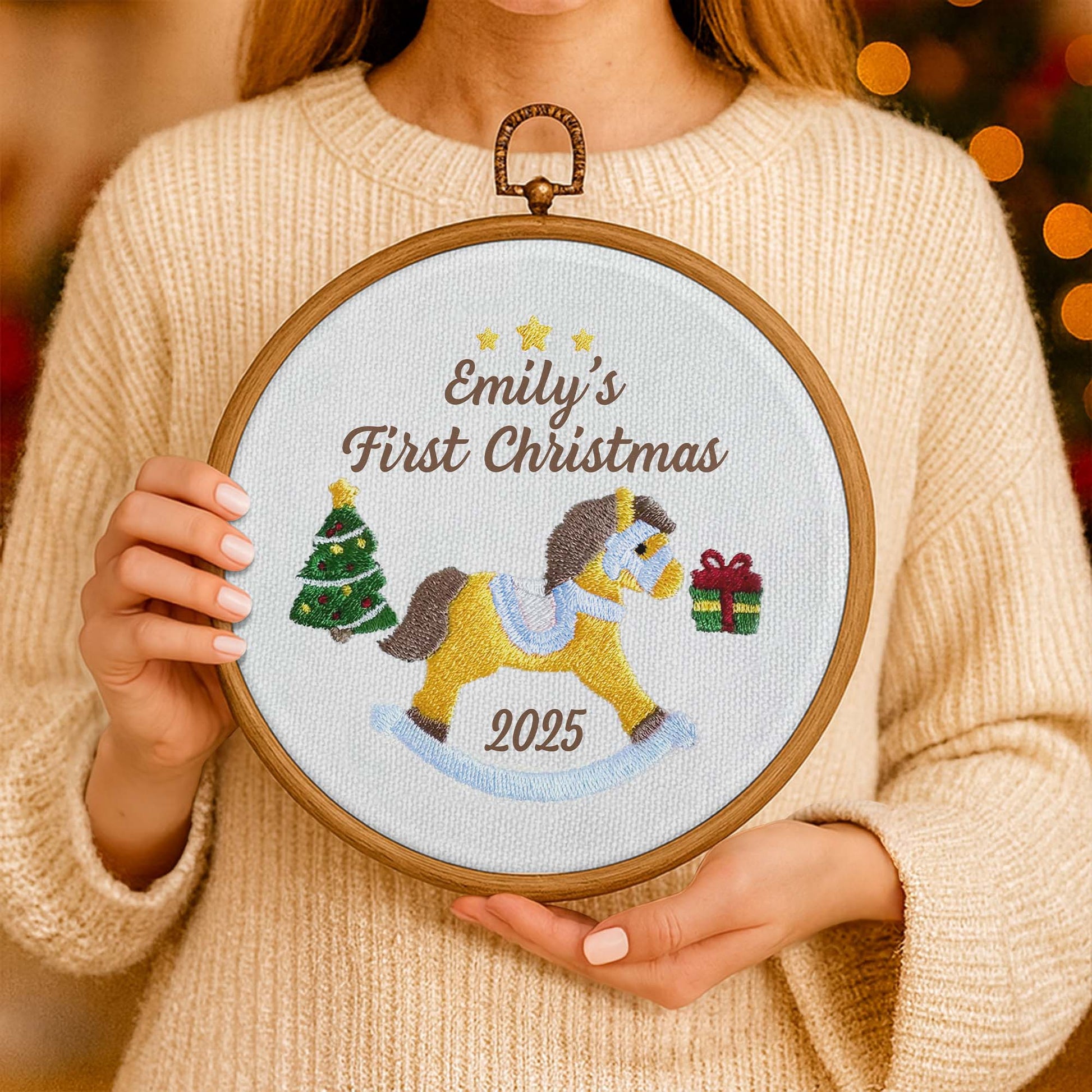 First Christmas Rocking Horse And Stars